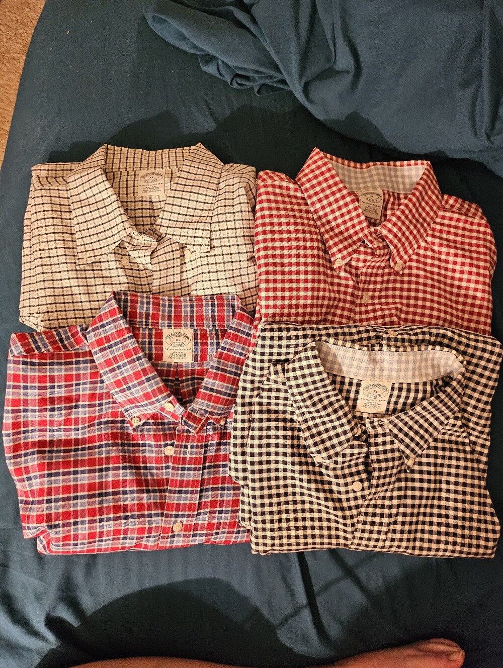 Brooks Brothers "Original Polo" Supima Cotton XL 2 Plaid 2 Gingham  Lot 4